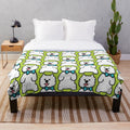 Soft and plush blanket with a kawaii dog portrait design