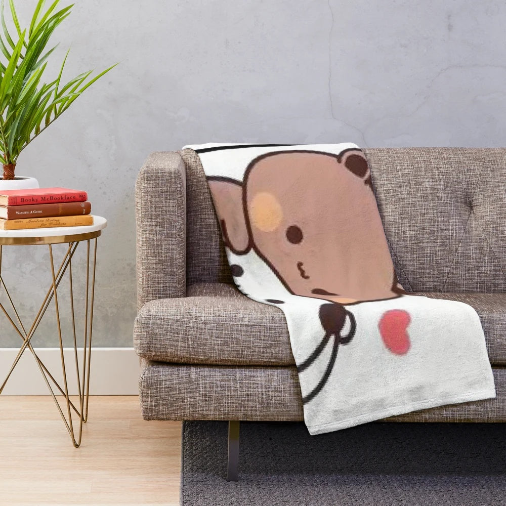 Milk and Mocha Bear Couple Plush Blanket