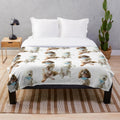 Soft, plush blanket featuring two cute shih tzu puppies snuggling together