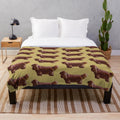 Plush blanket featuring a cute silhouette of a Sussex Spaniel dog