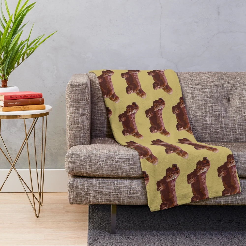 Plush blanket featuring a cute silhouette of a Sussex Spaniel dog