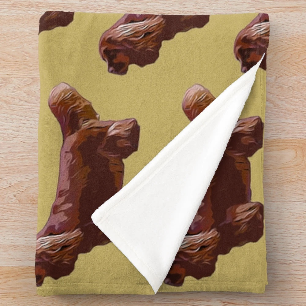 Plush blanket featuring a cute silhouette of a Sussex Spaniel dog