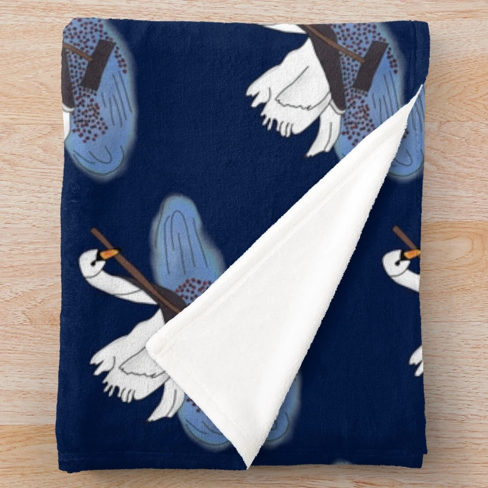 Soft and plush swan-themed blanket for a cozy home