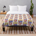 Plush blanket with American flag and popcorn galaxy design