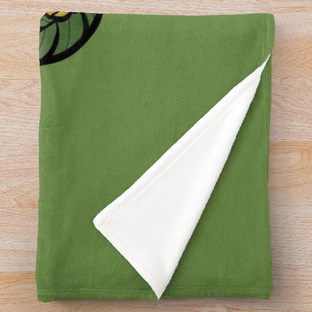 Plush blanket with a colorful and humorous "Dirty Garden Hoe" design