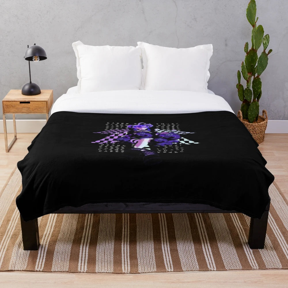 Plush blanket featuring anime-inspired cyber aesthetic design