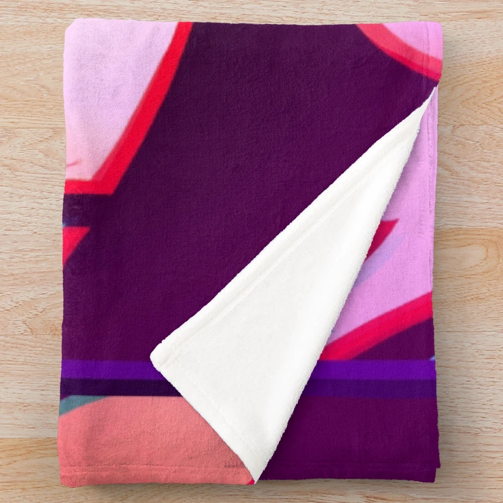 Soft and plush blanket with a beautiful anime-style design featuring a cute female character in purple and pink colors.