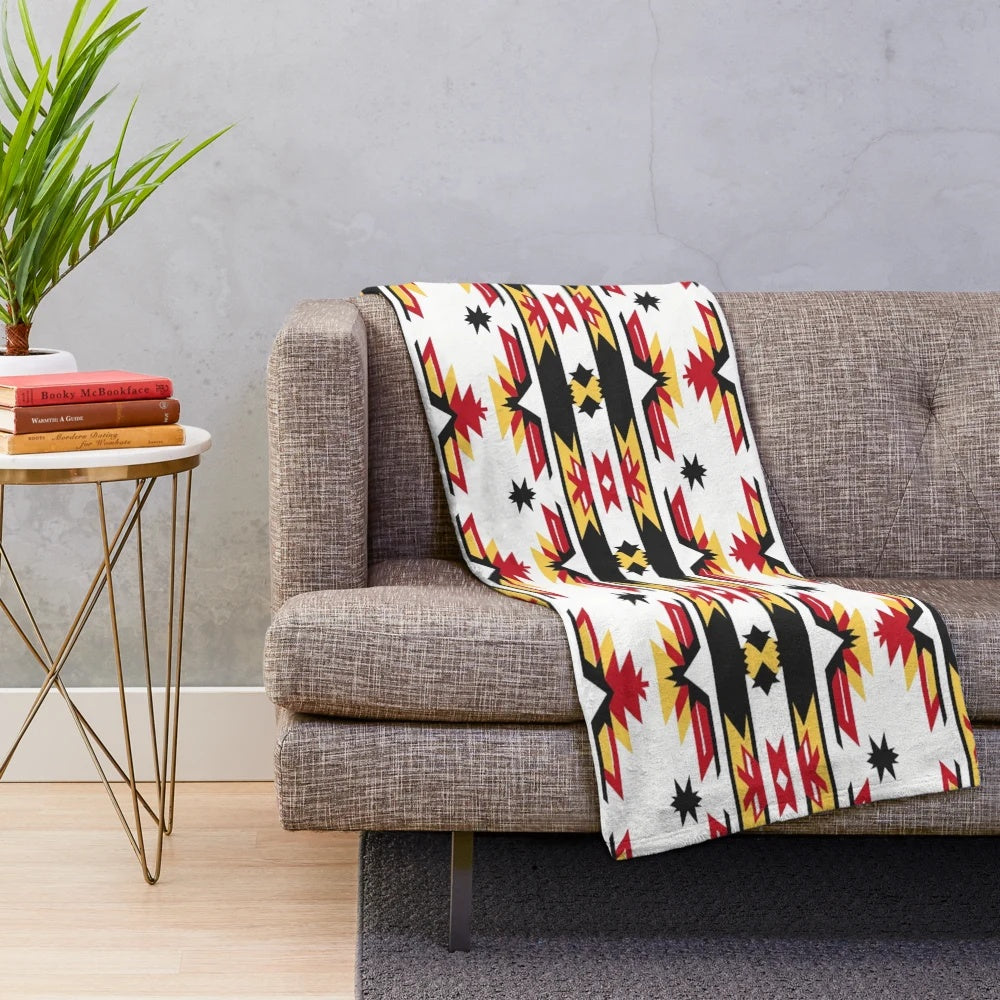 Plush blanket featuring an authentic Cherokee inspired pattern design