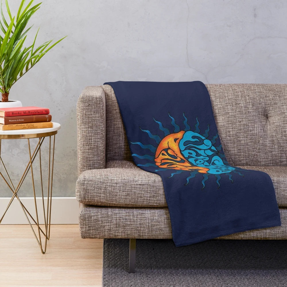 Soft and cozy plush blanket featuring a band logo and widespread music singer