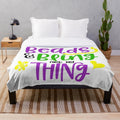 Plush blanket with beads and bling