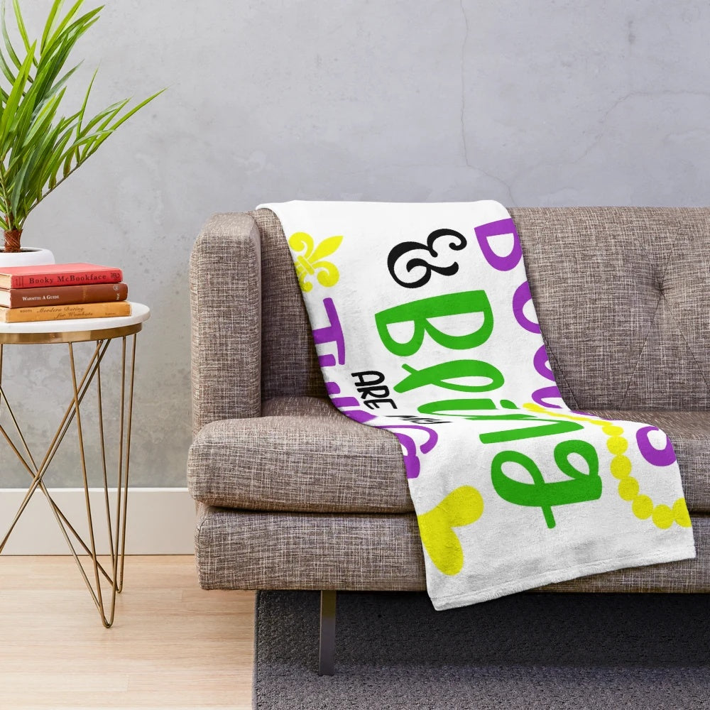 Plush blanket with beads and bling