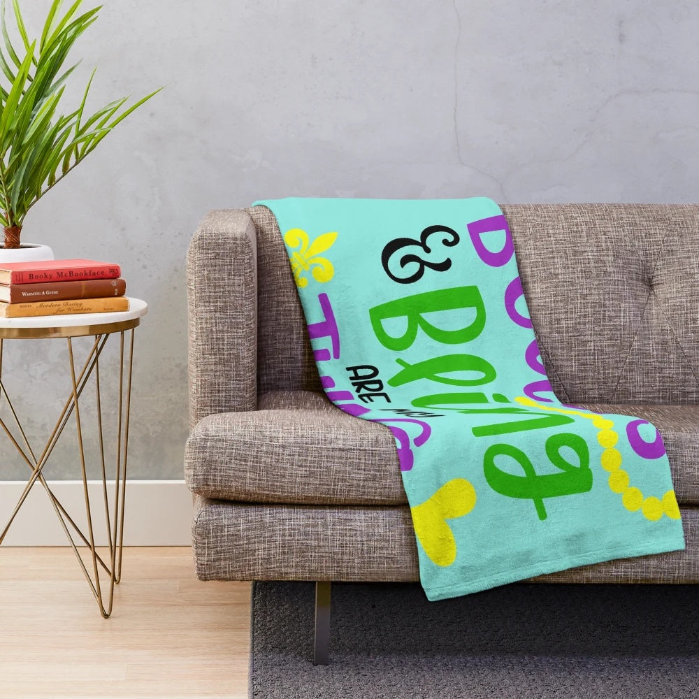 Plush blanket with beaded and bling design