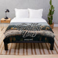 Plush blanket with nature scene and Bible verse "Jehovah is with you - Isaiah 41:10
