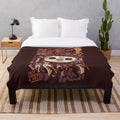 Plush blanket with black magic coffee inspired design