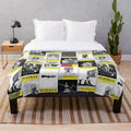 Musical theater plush blanket with playbill designs