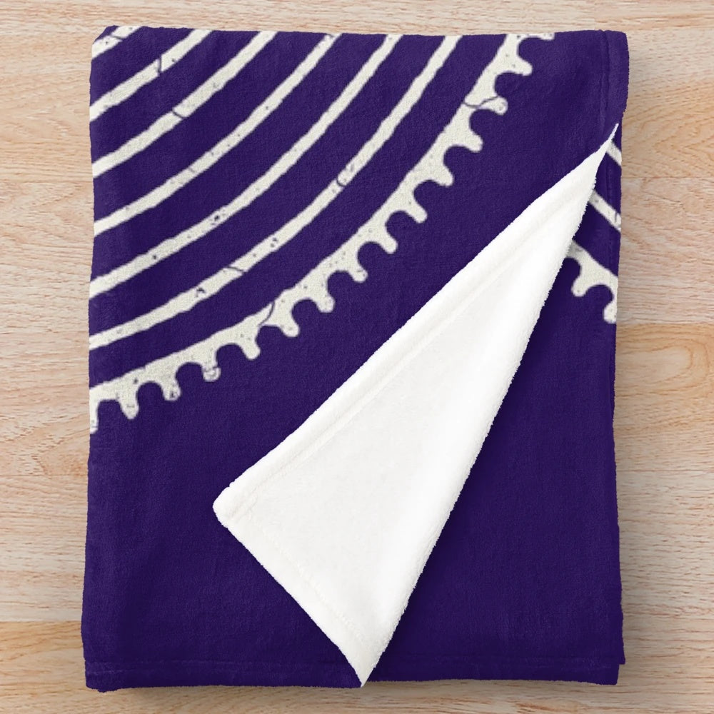 Plush blanket with sacred geometry Chartres labyrinth pattern