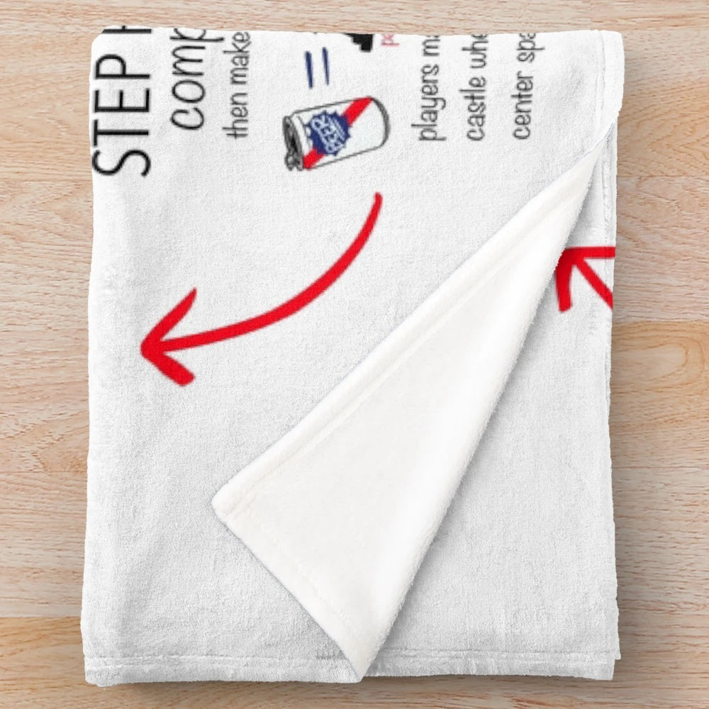 Soft fleece plush blanket featuring college game rules design