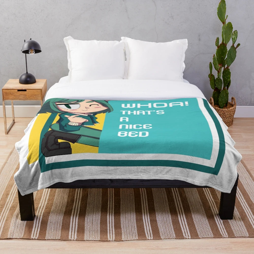 Soft, plush blanket with adorable anime-style graphic
