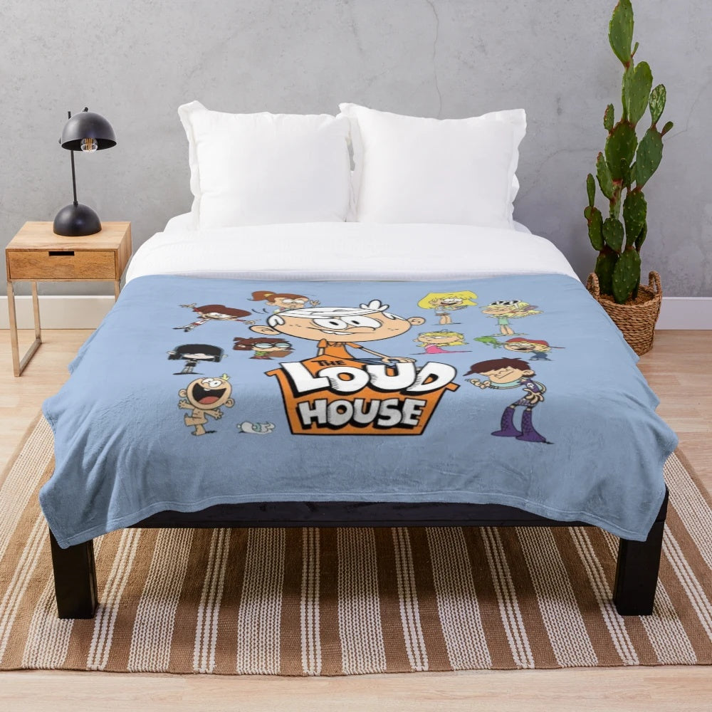 Plush blanket featuring adorable animated characters