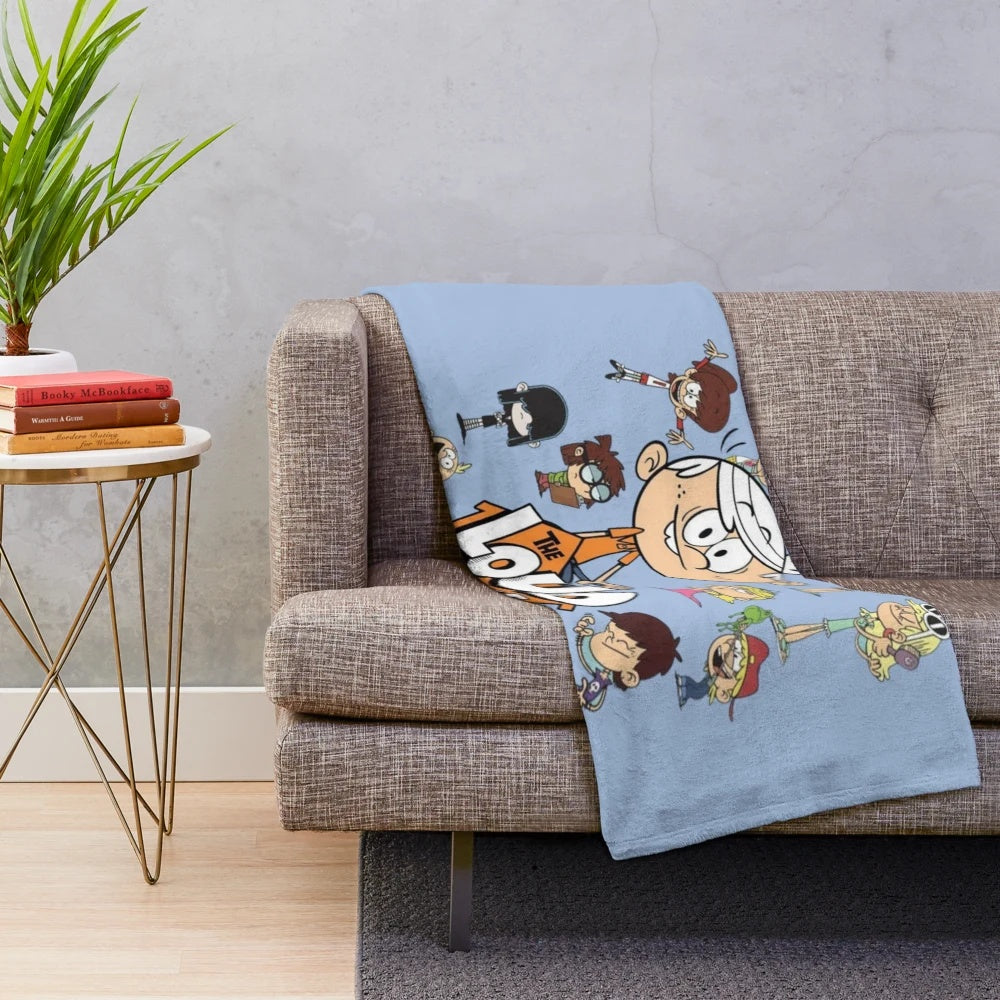 Plush blanket featuring adorable animated characters