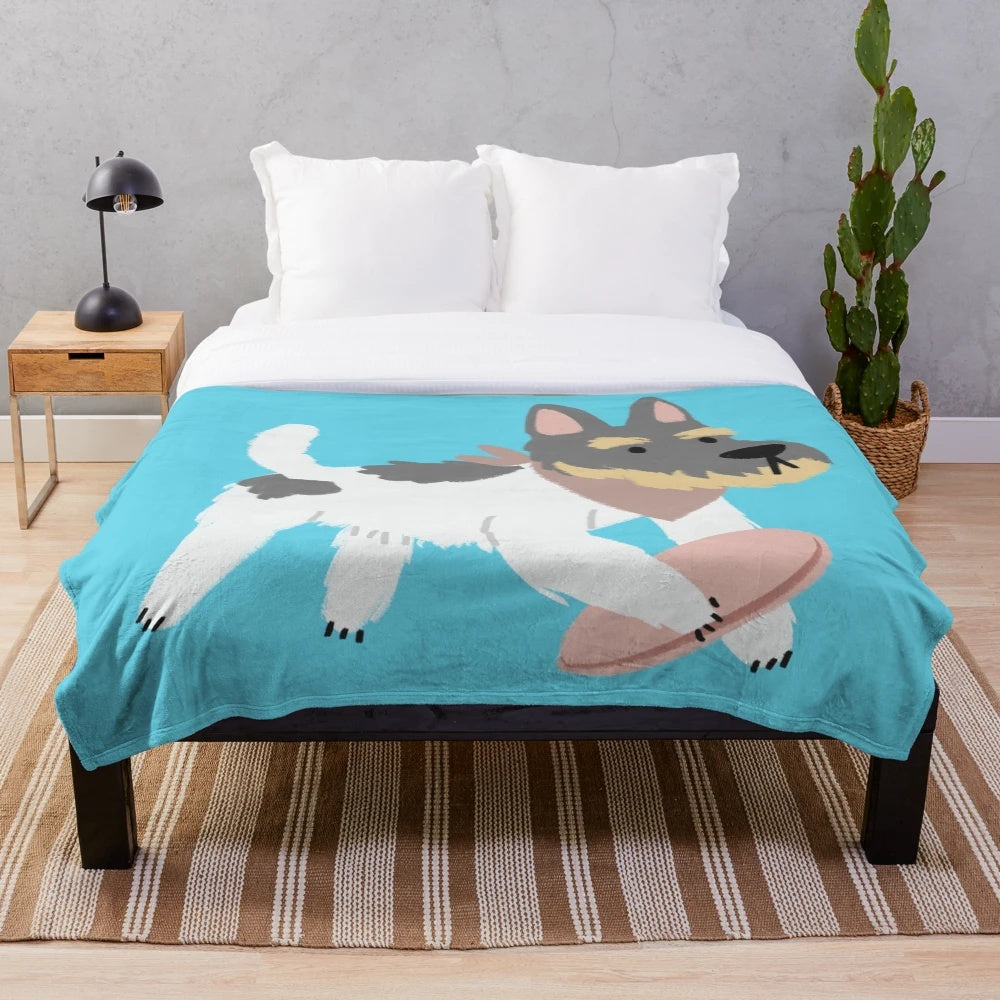 Plush blanket with adorable dog design for pet and animal lovers