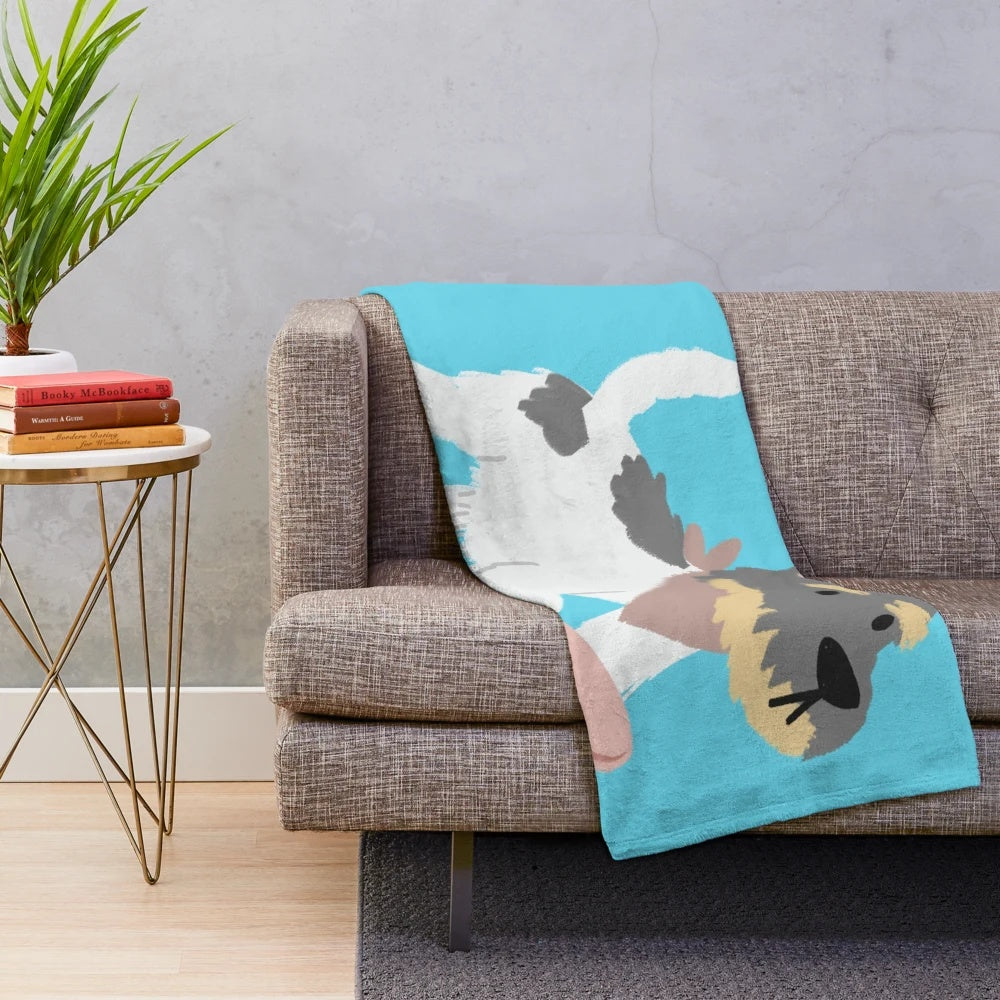 Plush blanket with adorable dog design for pet and animal lovers