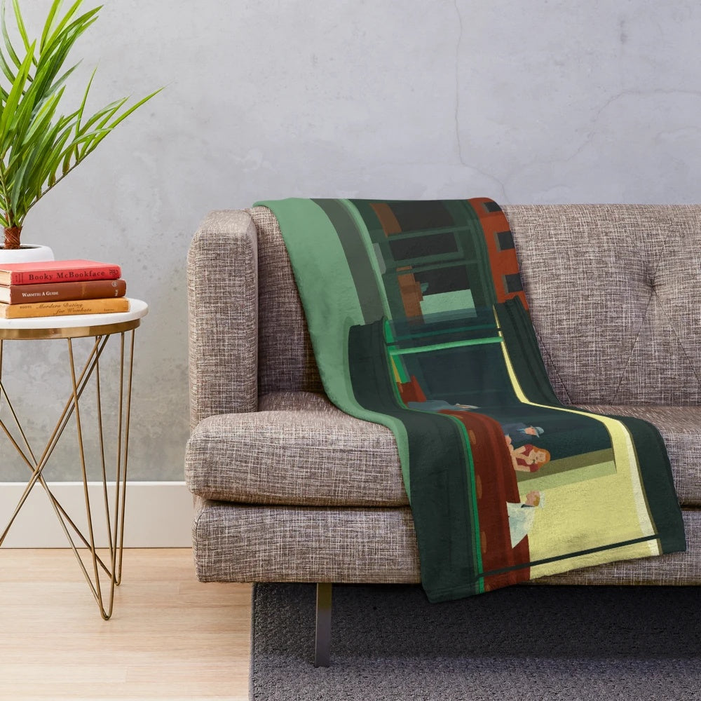 Edward Hopper's Nighthawks Painting Plush Blanket