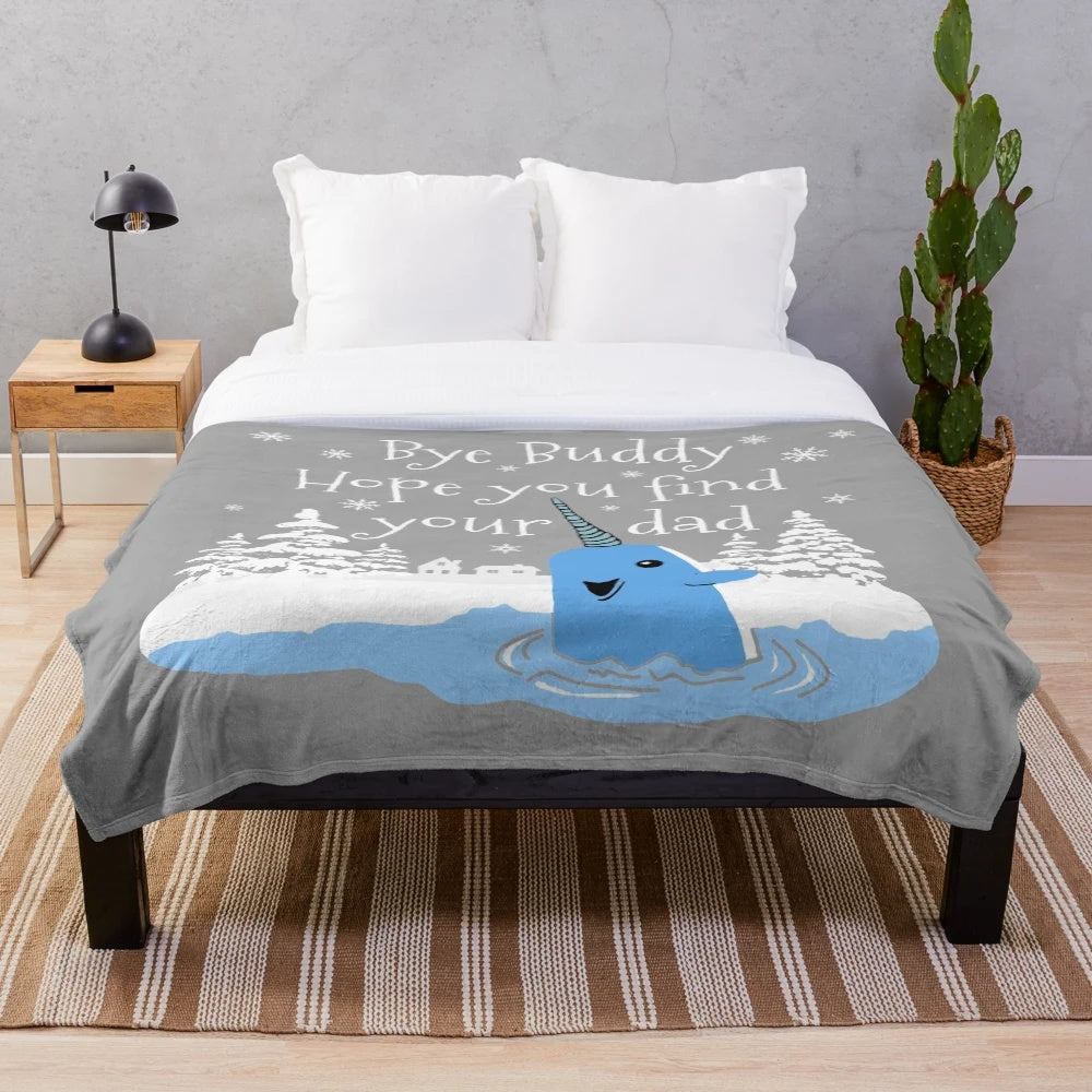 Cozy plush blanket featuring a quote from the Elf movie