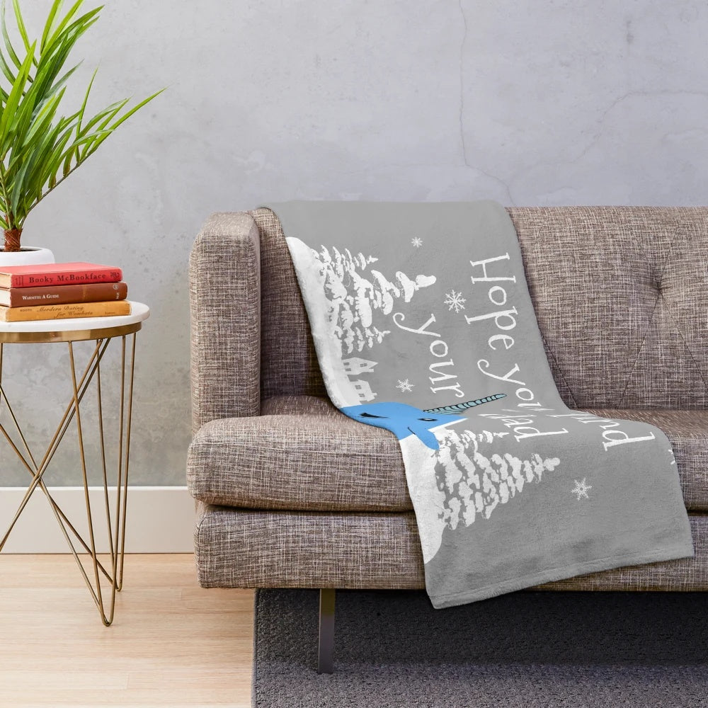 Cozy plush blanket featuring a quote from the Elf movie