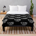 Colorful plush blanket featuring a variety of family, movie, and humor-themed designs