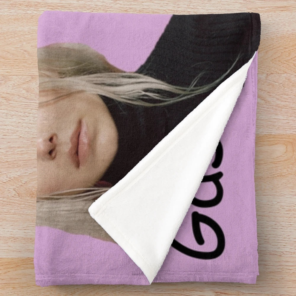 Soft, plush blanket with text "Gaslight Gatekeep Girl Boss