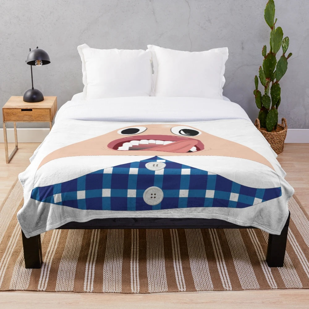 Funny cartoon character Gumball Watterson from The Amazing World of Gumball printed on a cozy plush blanket