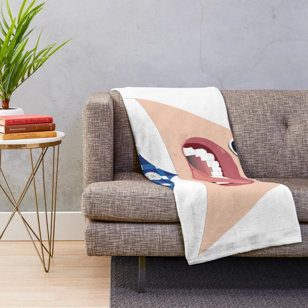 Funny cartoon character Gumball Watterson from The Amazing World of Gumball printed on a cozy plush blanket