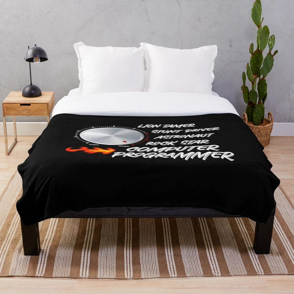 Plush blanket featuring a cool graphic design for computer programmers