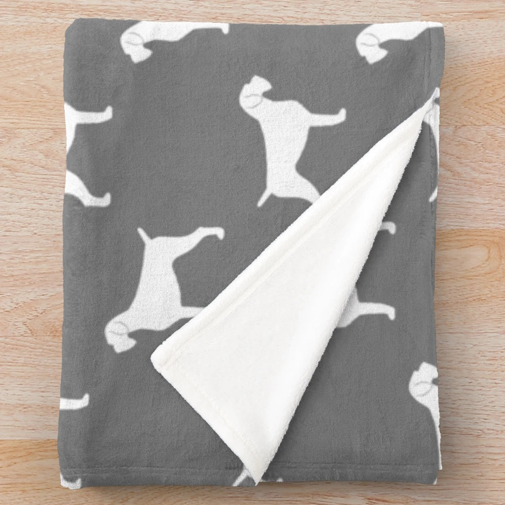 German Wirehaired Pointer Silhouette Plush Blanket