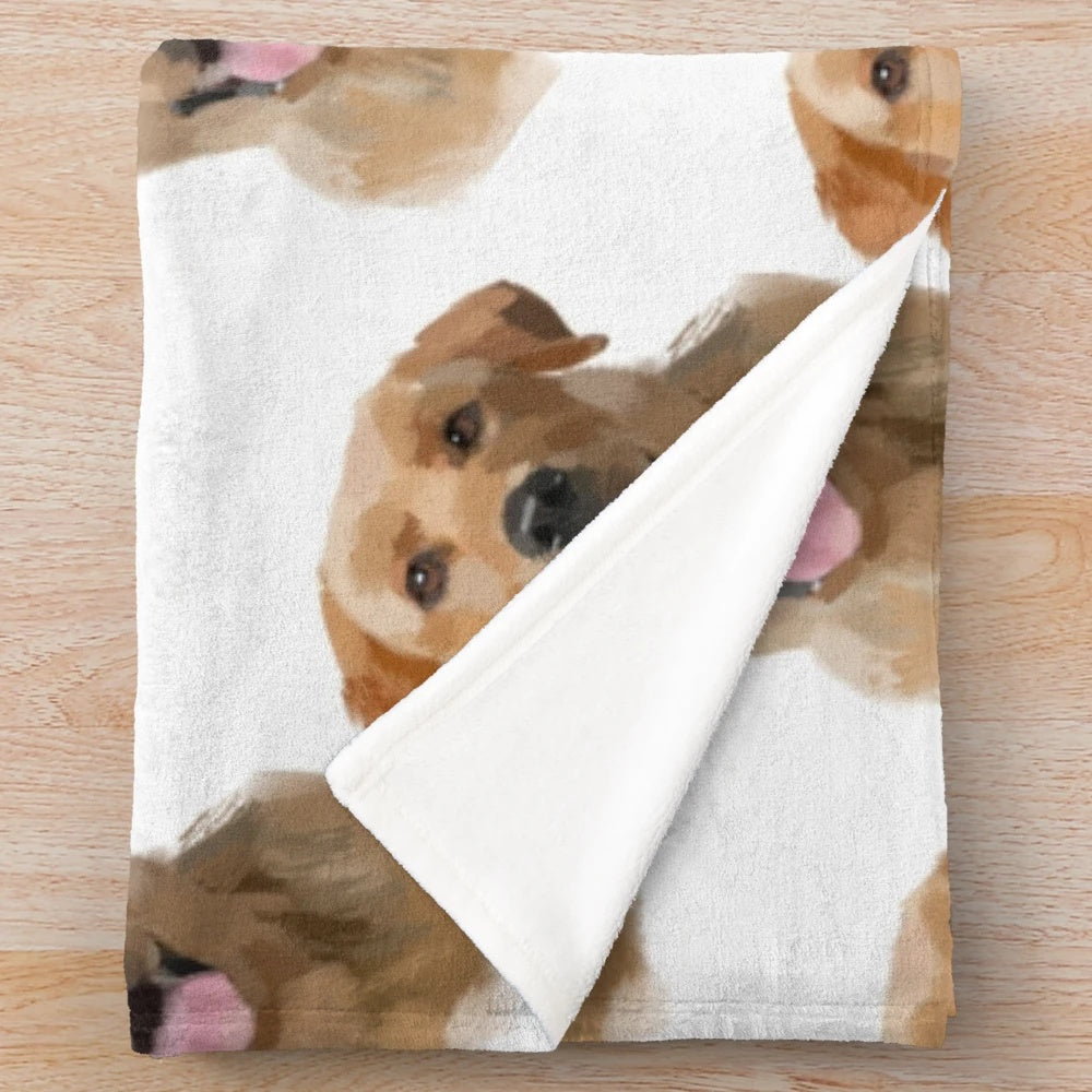 Golden Yellow Labrador Retriever digital painting on a plush blanket