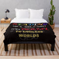 Plush reading blanket featuring inspirational book lover quotes