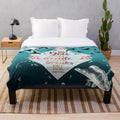 Cozy plush blanket with inspirational quotes for book lovers