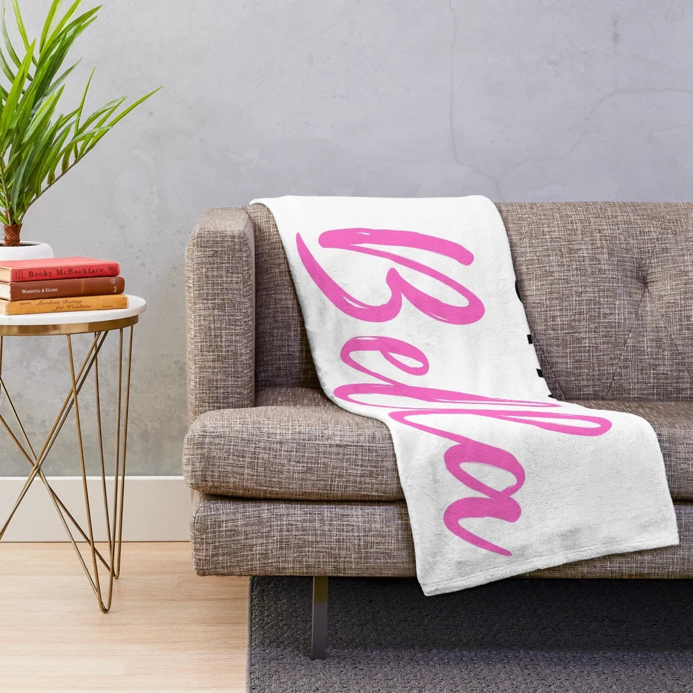 Plush blanket with "Ciao Bella" Italian culture design