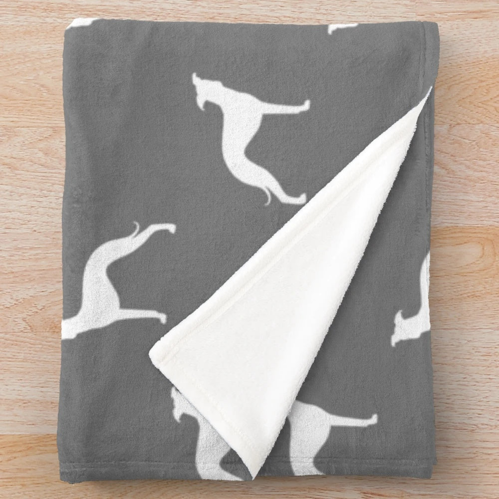 Soft, plush blanket featuring the silhouette of an Italian Greyhound dog