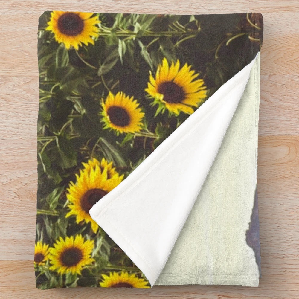 Jeremiah 29:11 sunflower field plush blanket