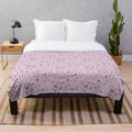 Plush blanket with cats and kittens engaging in various hobbies and activities