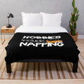 Plush blanket featuring a lazy raccoon design, perfect for sleep lovers and nappers.