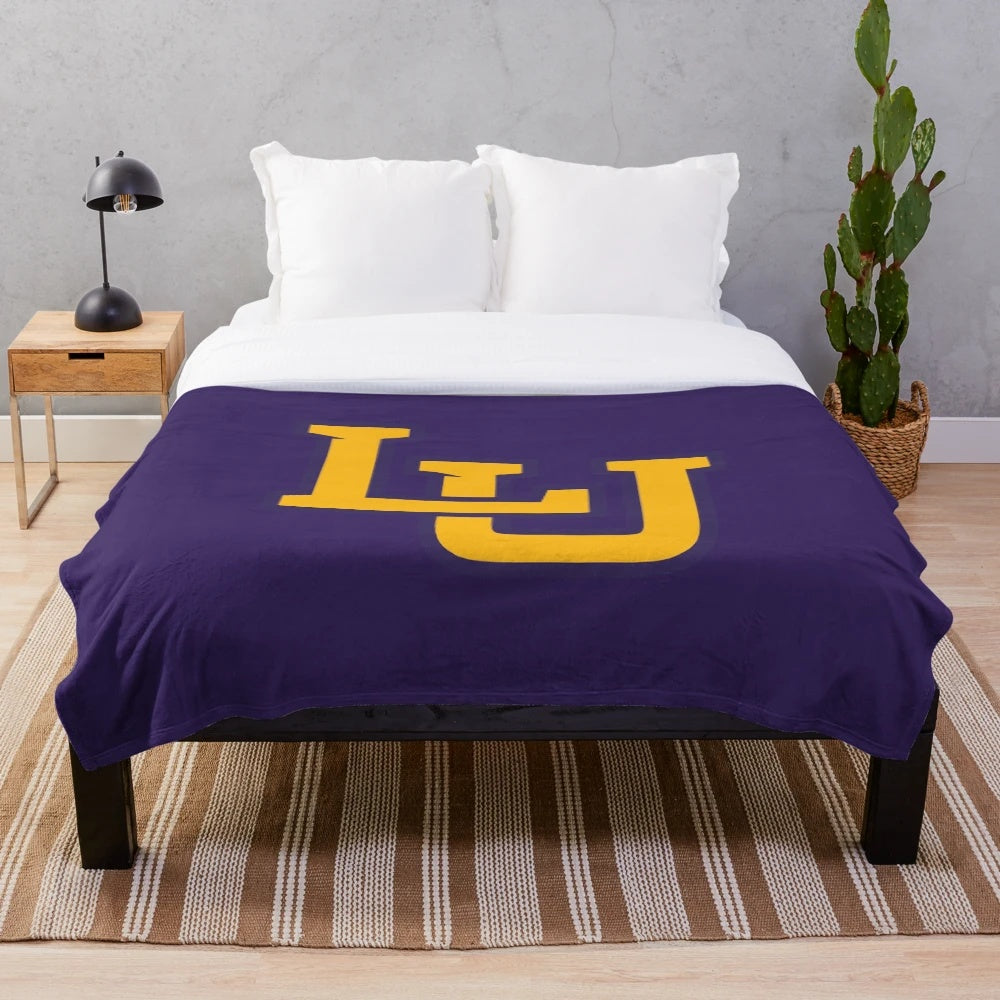 Lipscomb Bisons Baseball Plush Blanket in Yellow and Blue Colors