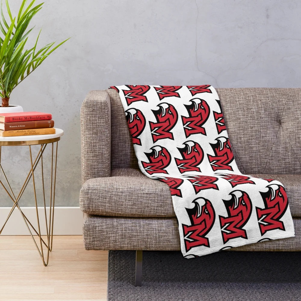 Soft and cozy plush blanket featuring the Miami University Oxford Ohio Redhawks design