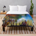Plush blanket with modern abstract art design