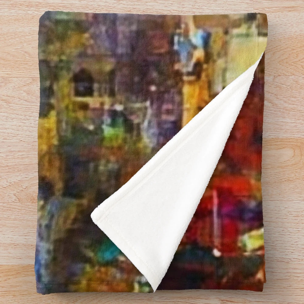Plush blanket with modern abstract art design