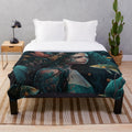 Plush blanket featuring enchanted mythical sea creatures