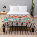 Plush blanket with Native Aztec seamless pattern design