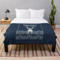 Plush blanket with deer and nature motif design